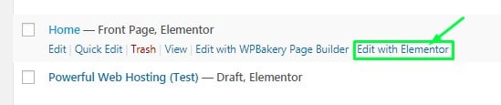 Edit with Elementor