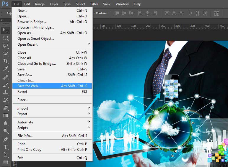 Save for Web in Photoshop