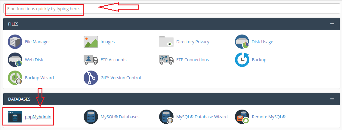 backup using phpMyAdmin