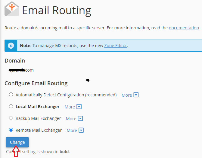 Change Email Routing