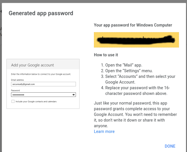 app password SMTP