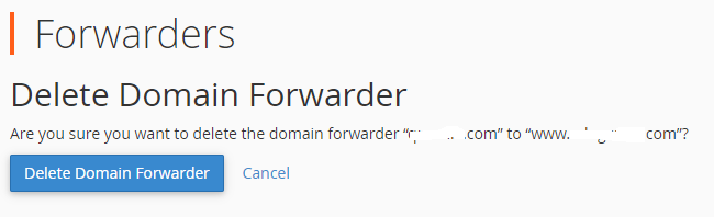 Delete Forwarder Now