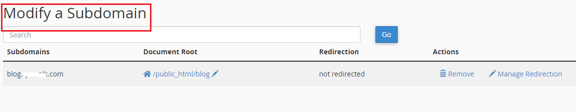 Modify Subdomain SpeedHost
