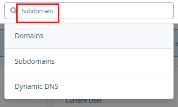 Search Subdomain To Create]